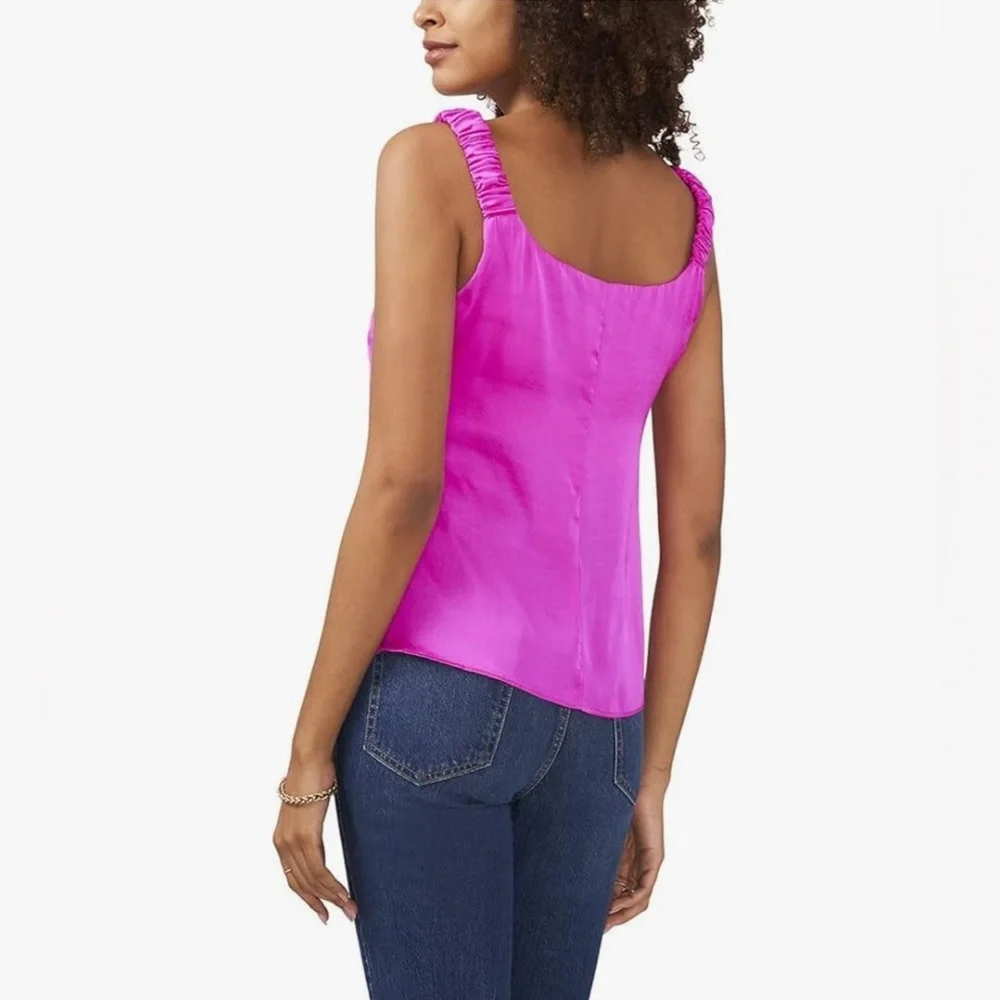 Vince Camuto Fuscia Satin tank - medium - Picture 4 of 5